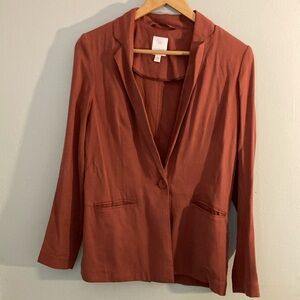 Mauve Relaxed Fit Blazer with Notched Lapel